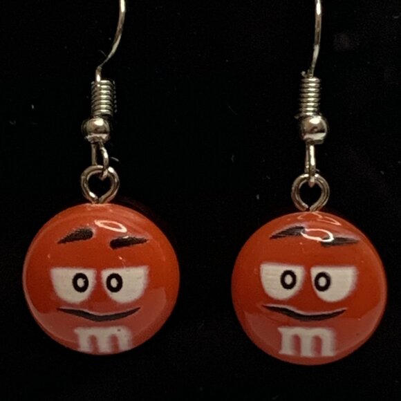 M & M Earring, Candy Earring, Gift Idea, Funny Food Earring, Silly Earring - Picture 1 of 4